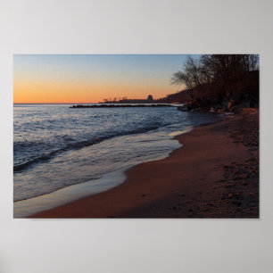 sjö michigan North shore milwaukee vid sommaruppeh Poster