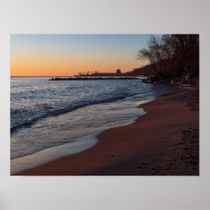 sjö michigan North shore milwaukee vid sommaruppeh Poster