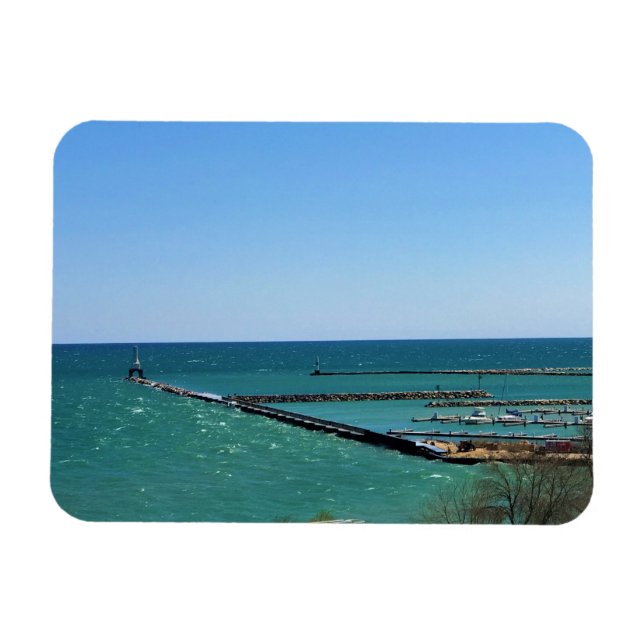 Sjö Michigan, Port Washington, Wisconsin Magnet (Horisontell)