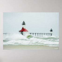 Sjö Michigan Poster mycket Vågar på