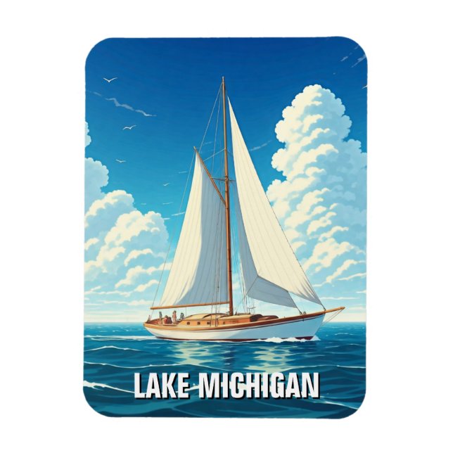 Sjö Michigan Sailboat Magnet (Vertikal)