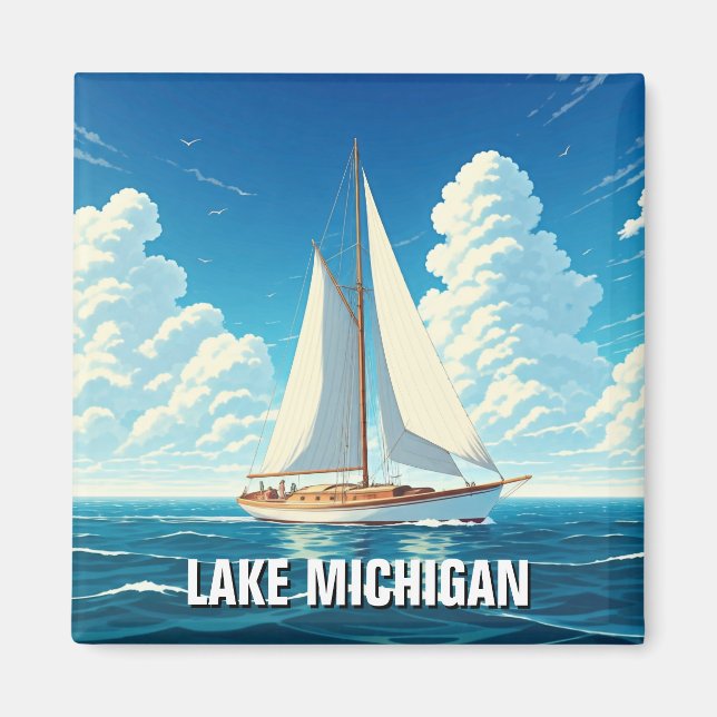 Sjö Michigan Sailboat Magnet (Framsidan)