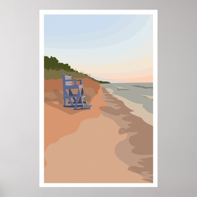 Sjö Michigan Shoreline Poster, 24" x 36" Poster (Framsidan)