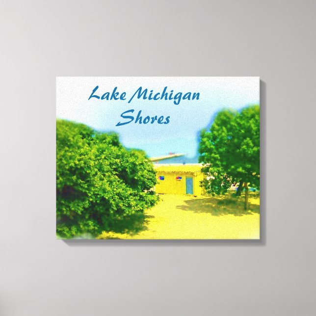 Sjö Michigan Shores of Chicago Beach Canvastryck (Framsida)