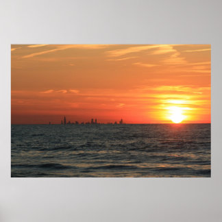 Sjö Michigan Sunset 1 Poster
