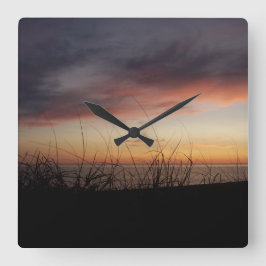 Sjö Michigan Sunset Acrylic Wall Clock Fyrkantig Klocka