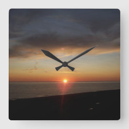 Sjö Michigan Sunset Acrylic Wall Clock Fyrkantig Klocka