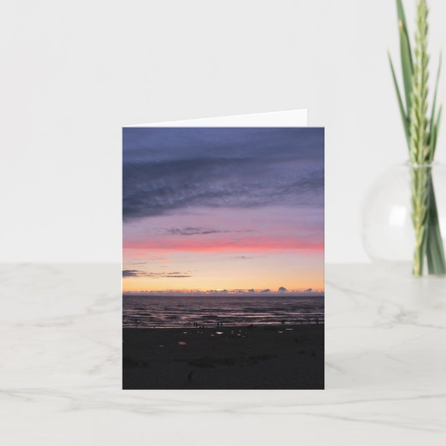 Sjö Michigan Sunset Blank Foltyte Card Tack Kort (Framsida)