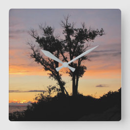 Sjö Michigan Sunset Fyrkantig Klocka