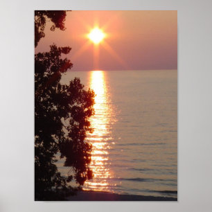 Sjö Michigan Sunset Poster