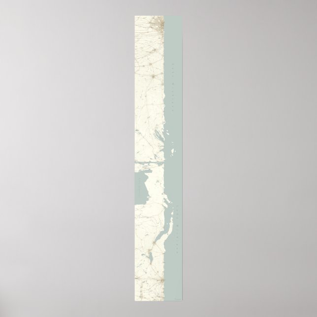 Sjö Michigan Unfurled, Lodrät, 60 x 10 Poster (Framsidan)