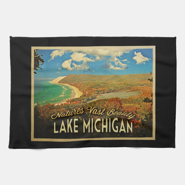 Sjö Michigan Vintage Kökshandduk (Horisontell)