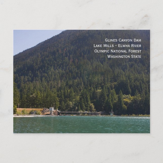 Sjö Mills and Glines Canyon Dam Postcard Vykort (Framsida)