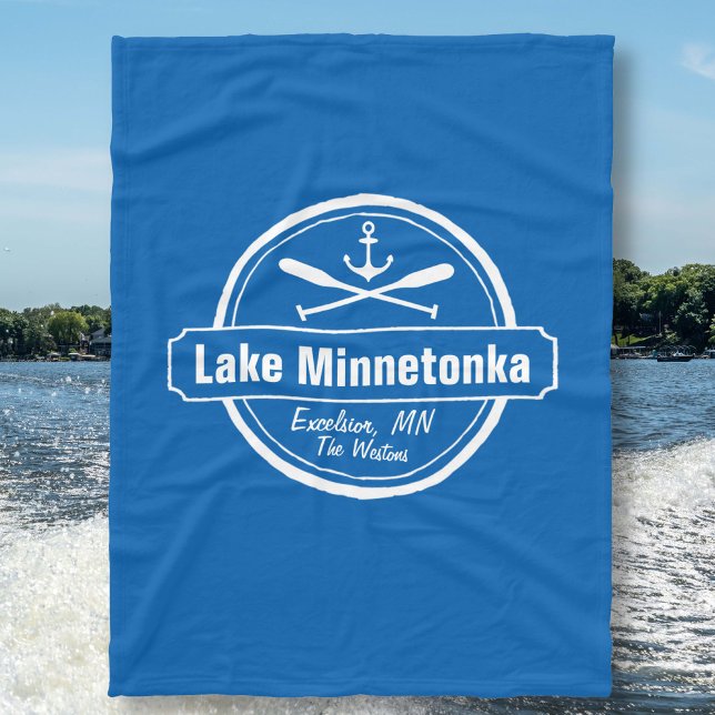 Sjö Minnetonka Minnesota ankarstad och namn Fleecefilt (Skapare uppladdad)