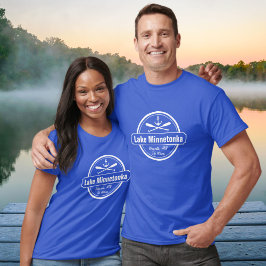 Sjö Minnetonka Minnesota ankarstad och namn T Shirt