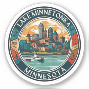 Sjö Minnetonka, Minnesota fiske och båtliv Klistermärken