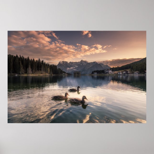 Sjö Misurina | Dolomiter, Italien Poster (Framsidan)