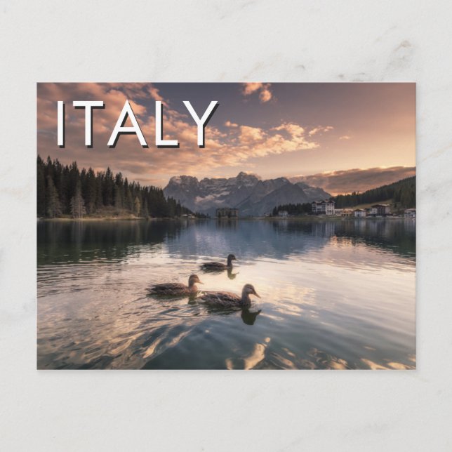 Sjö Misurina|Dolomites, italien Vykort (Framsida)