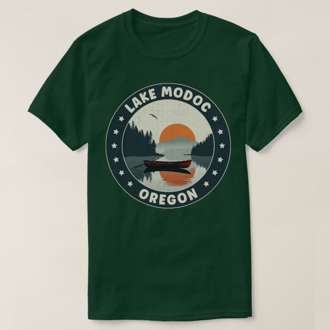 Sjö Modoc Oregon Sunset T Shirt (Design framsida)