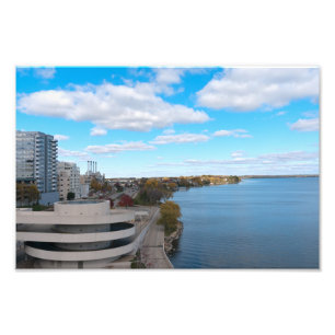 Sjö Monona och Madison i centrala staden Fototryck