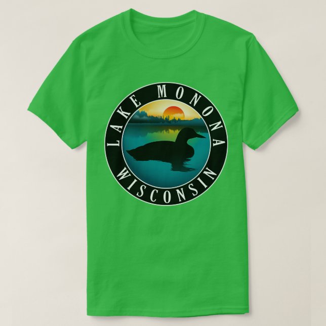 Sjö Monona Wisconsin Loon T Shirt (Design framsida)