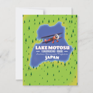 Sjö Motosu japansk resa karta.