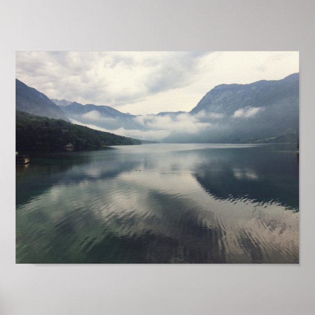 Sjö Mountain Cloud Landcape Photography Slovenque Poster (Framsidan)