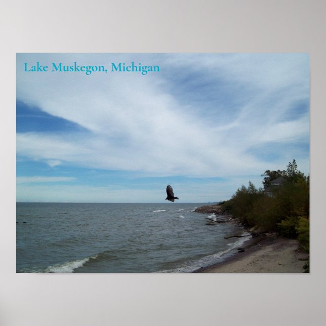 Sjö Muskegon Shoreline, Muskegon, Michigan Poster (Framsidan)