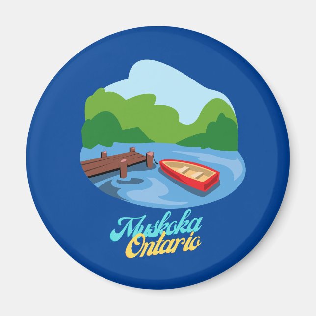 Sjö Muskoka Ontario Kanada Magnet (Framsidan)