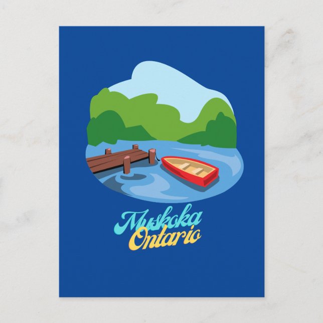 Sjö Muskoka Ontario Kanada Vykort (Framsida)