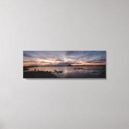 Sjö Myvatn sunset panorama Canvastryck
