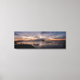 Sjö Myvatn sunset panorama Canvastryck
