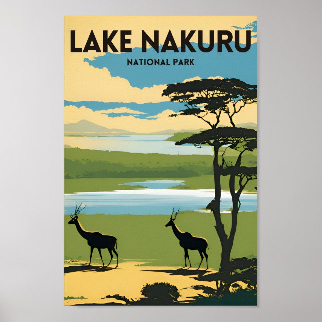 Sjö nakuru nationalpark Travel Poster (Framsidan)