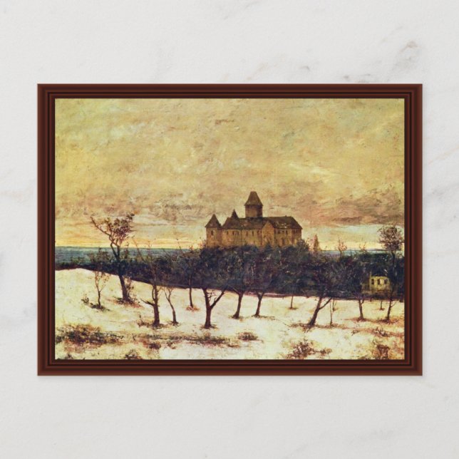 Sjö Neuchâtel av Courbet Gustave Vykort (Framsida)