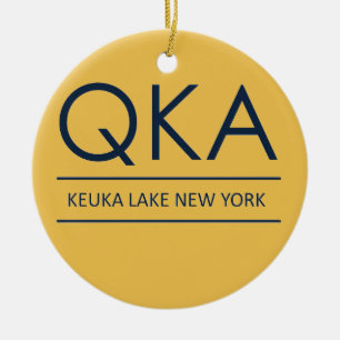 Sjö New York för QKA Keuka Julgransprydnad Keramik