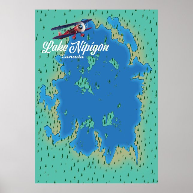 Sjö Nipigon Kanada karta Poster (Framsidan)