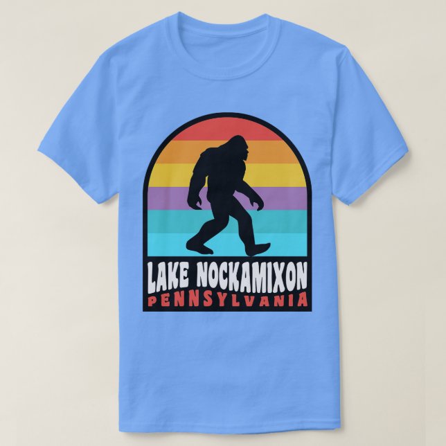 Sjö Nockamixon Pennsylvania Retro Sunset T Shirt (Design framsida)