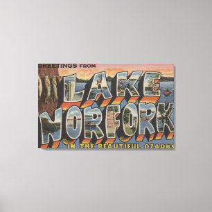 Sjö Norfork, Arkansas - stora brevplatser Canvastryck
