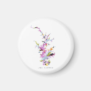Sjö Norman LKN-minimalisthögljudd Silhouette Karta Magnet