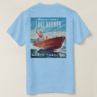 Sjö Norman North Carolina Retro Boat Back Skriv ut T Shirt