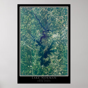 Sjö Norman North Carolina Satellite Poster Karta