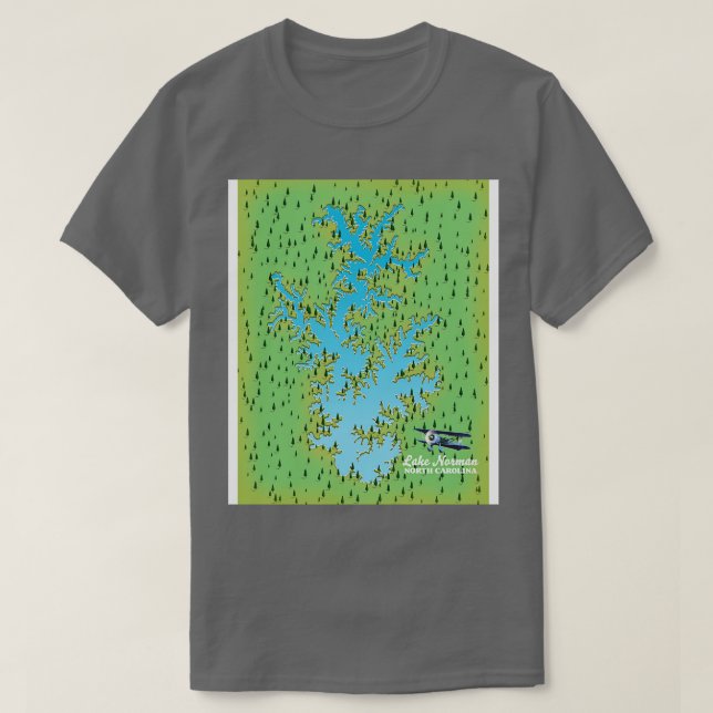 Sjö Norman South olina retro karta T Shirt (Design framsida)