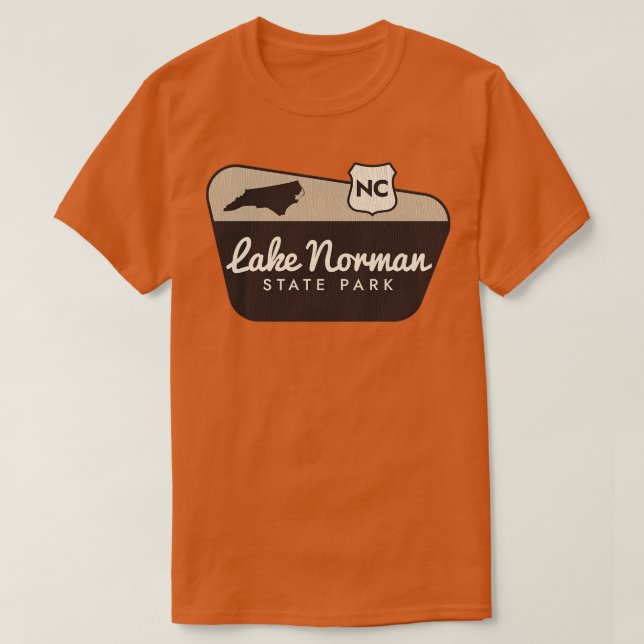 Sjö Norman State Park North olina Välkomstskylt T Shirt (Design framsida)