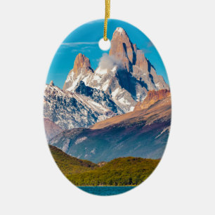 Sjö och Andes berg, Patagonia - Argentina Julgransprydnad Keramik