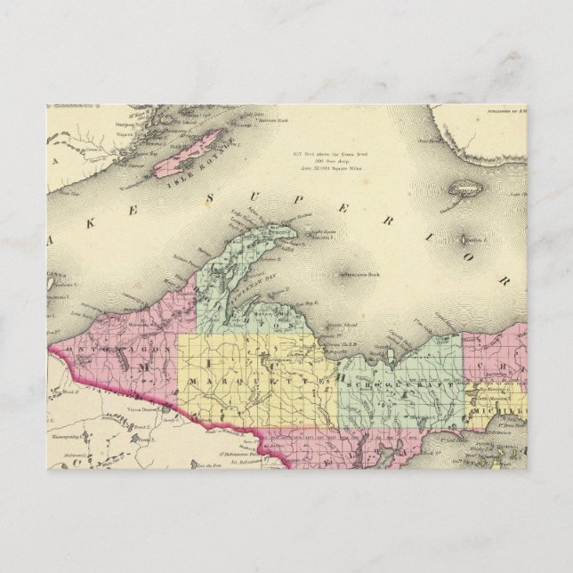 Sjö och norra delen av Michigan Vykort (Framsida)