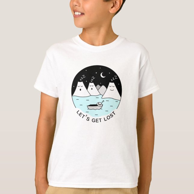 Sjö och sömnig vulkaner t shirt (Framsida)