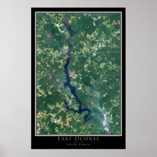 Sjö Oconee Georgia Satellite Poster Karta