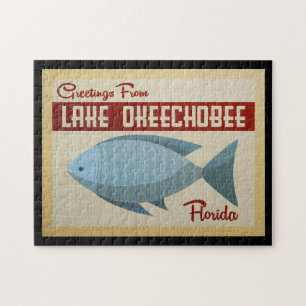 Sjö Okeechobee Fish Vintage resor Pussel