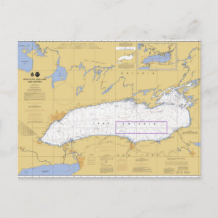 Sjö Ontario Nautical Chart Vykort