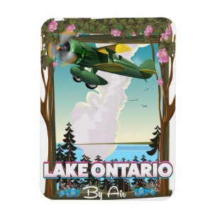 Sjö Ontario, nordamerikansk flygresa poster Magnet